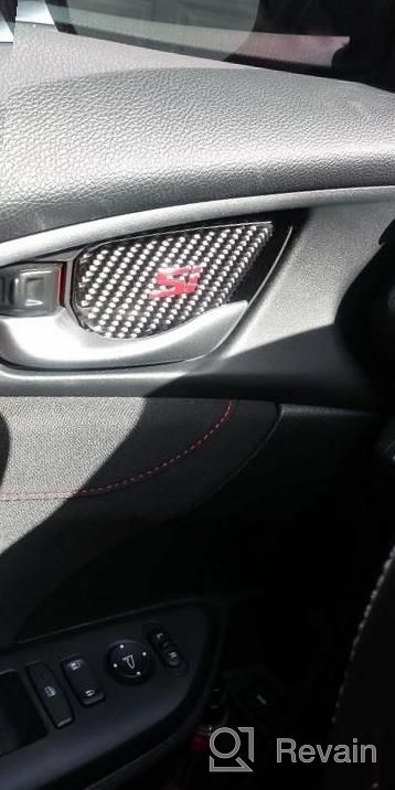 img 1 attached to Upgrade Your Honda Civic With TopDall'S Carbon Fiber Inner Door Handle Bowl Cover Trim review by Brad Phifer