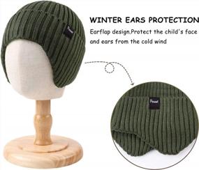 img 2 attached to Cozy & Cute: Knitted Earflap Beanie For Baby Girls & Boys To Keep Warm In Winter