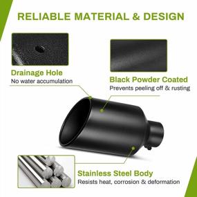 img 2 attached to Upgrade Your Vehicle'S Look With AUTOSAVER88 4 Inch Inlet Black Exhaust Tip - Stainless Steel, Powder Coated Finish, Rolled Angle Cut - Fits 4" Outside Diameter Tailpipe, Bolt-On Installation