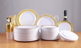 img 3 attached to 100Pcs Plastic Disposable Plates Wedding