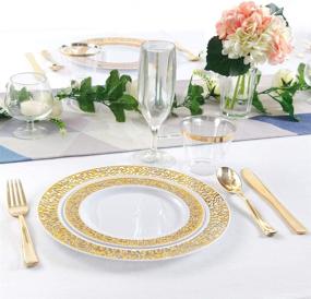 img 2 attached to 100Pcs Plastic Disposable Plates Wedding