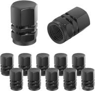 high-quality airtight valve stem caps - 12 pcs set for cars, bicycles, motorcycles, suvs - black universal caps, ideal car accessories for men and women логотип