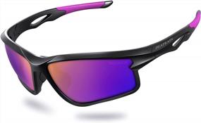 img 4 attached to Поляризованные спортивные солнцезащитные очки для мужчин и женщин, очки для велоспорта, бега, вождения, рыбалки, TR90, небьющаяся оправа, защита от ультрафиолета