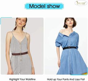 img 3 attached to 👗 Dresses with Invisible Stretch Elastic Buckles for Women - Enhance your Outfits with Belt Accessories