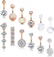 shine bright with subiceto's 12 pcs 14g cz belly button piercing set for women and girls logo