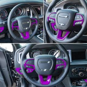 img 1 attached to 🚗 Interior Accessories: Purple Steering Wheel Cover Trims for 2014+ Durango, Jeep Grand Cherokee SRT8, 2015-2020 Dodge Challenger & Charger