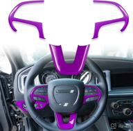 🚗 interior accessories: purple steering wheel cover trims for 2014+ durango, jeep grand cherokee srt8, 2015-2020 dodge challenger & charger логотип