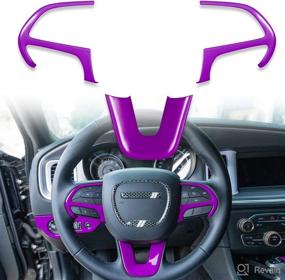 img 4 attached to 🚗 Interior Accessories: Purple Steering Wheel Cover Trims for 2014+ Durango, Jeep Grand Cherokee SRT8, 2015-2020 Dodge Challenger & Charger