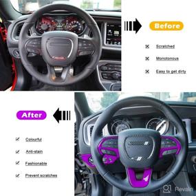 img 3 attached to 🚗 Interior Accessories: Purple Steering Wheel Cover Trims for 2014+ Durango, Jeep Grand Cherokee SRT8, 2015-2020 Dodge Challenger & Charger