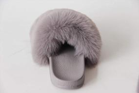 img 2 attached to Stay Comfy And Stylish With Gegefur Women'S Faux Fur Slide Sandals