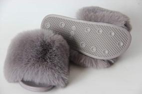 img 1 attached to Stay Comfy And Stylish With Gegefur Women'S Faux Fur Slide Sandals