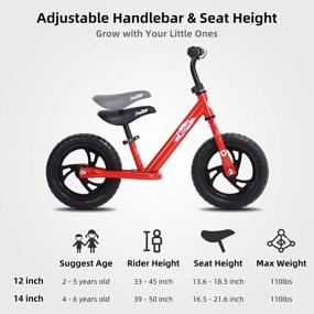 img 2 attached to JOYSTAR Kids Balance Bike - Lightweight Toddler Bike With Footrest And Handlebar Pads For Boys And Girls Aged 2-6