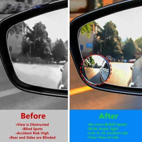 img 3 attached to 🚗 Enhanced Visibility on the Road: 2 Pack of 2 Inch Round Rear View Convex Mirrors for Various Vehicles - Cars, SUVs, Motorcycles, Trucks, Trailers, Snowmobiles, Bicycles, RVs, Boats, Golf Carts - Rust Resistant Frame, HD Real Glass