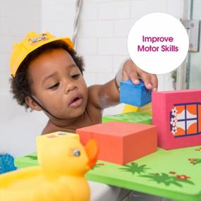img 1 attached to Edushape Floating Blocks Bath Toy Set: Teach Cause And Effect, Reasoning & Cognitive Skills For Infants, Babies & Toddlers