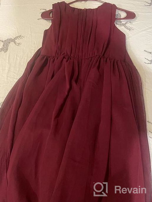 img 1 attached to Elegant Wrinkled Chiffon Burgundy 12 Girls' Clothing for Dresses review by Denise Woodcock