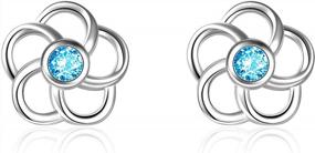 img 4 attached to Sterling Silver Stud Earrings With Delicate Crystal Rose Flowers For Women And Girls