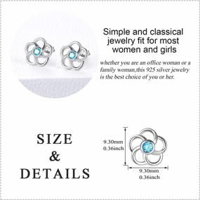 img 2 attached to Sterling Silver Stud Earrings With Delicate Crystal Rose Flowers For Women And Girls