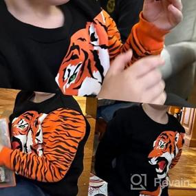 img 6 attached to Toddler Boys Sweatshirts Fashion Long Sleeve Truck Dinosaur Crewneck Kids Tops