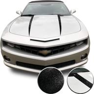 optix hood spears stripes vinyl decal overlay wrap trim inserts sticker compatible with and fits camaro 2010 2011 2012 2013 2014 2015 - glitter gloss black logo