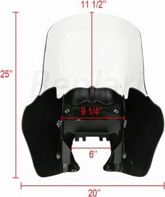 img 3 attached to Matte Black Fairing With Clear Windshield For Harley Davidson Dyna Super Glide T-Sport 2000-2017 By Benlari