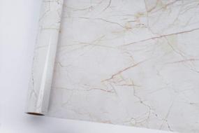 img 3 attached to 🔶Практическая мраморная обоевая пленка Marble Wallpaper размером 17.7 "x 78.7": золотая самоклеющаяся съемная пленка для столешниц - легко наклеивается и обновляет декор вашей кухни.