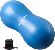 anti burst exercise ball for labor birthing, physical therapy for kids, core strength training - inpany peanut ball with pump included for home & gym fitness logo