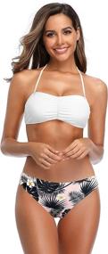 img 4 attached to SHEKINI Bandeau Bathing Drawstring StrapTie Women's Clothing in Swimsuits & Cover Ups