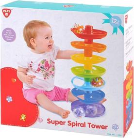 img 2 attached to 🌈 PlayGo Super Spiral Tower - Ball Drop & Roll Activity Toy: Promote Fine Motor Skills for Kids Ages 1 Year Old & Up with Seven Colorful Ramps & Three Rattling Balls