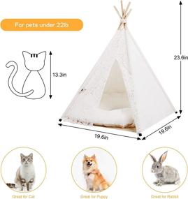 img 2 attached to DEWEL Teepee Cushion Portable Foldable Dogs