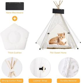 img 3 attached to DEWEL Teepee Cushion Portable Foldable Dogs