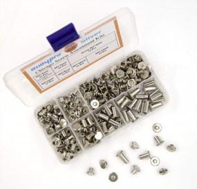 img 1 attached to 🛠️ Versatile 90 Sets Chicago Screws Assorted Kit for Leather Craft - 6 Sizes, Silvery Rivets - DIY Bookbinding, Crafting Projects - 3/16(5mm) Screw Rivets, Phillip Head Posts Nail, Chicago Bolts (5x4,5,6,8,10,12)