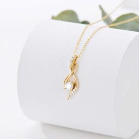 img 3 attached to Stunning 14K Solid Gold Necklaces For Women: 4 Elegant Styles Featuring Moissanite Gems - Perfect Gold Jewelry Gifts For Mothers From Daughters