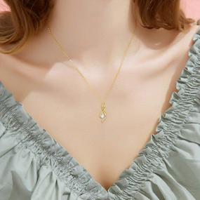img 1 attached to Stunning 14K Solid Gold Necklaces For Women: 4 Elegant Styles Featuring Moissanite Gems - Perfect Gold Jewelry Gifts For Mothers From Daughters