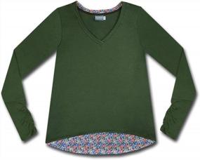 img 4 attached to Women'S Eco-Friendly, Ethically Made Majamas Aurora Long Sleeve V-Neck Top