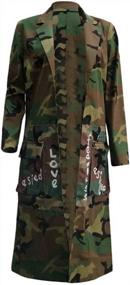 img 2 attached to Camo Chic: Women'S Vakkest Blazer Jacket With Lapel, Long Sleeves, And Pockets - Fashionable Outwear
