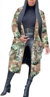 camo chic: women's vakkest blazer jacket with lapel, long sleeves, and pockets - fashionable outwear logo