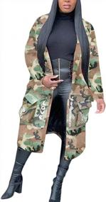img 4 attached to Camo Chic: Women'S Vakkest Blazer Jacket With Lapel, Long Sleeves, And Pockets - Fashionable Outwear