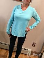 img 1 attached to Women'S Hiverlay V-Neck Workout Shirt With Thumbholes - Athletic Running Top And Loose Active Tee review by Terrence Tucker