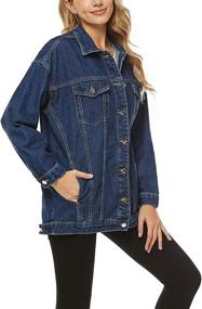 img 2 attached to SeekMe Oversize Trucker Pockets 0025 LightBlue XL FY Women's Clothing in Coats, Jackets & Vests