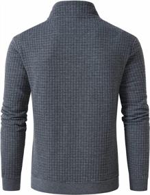 img 2 attached to Stay Fashionable And Comfy With YuKaiChen Men'S Square Patterned Long-Sleeve Quarter-Zip Sweatshirt