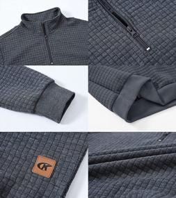 img 1 attached to Stay Fashionable And Comfy With YuKaiChen Men'S Square Patterned Long-Sleeve Quarter-Zip Sweatshirt
