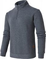 stay fashionable and comfy with yukaichen men's square patterned long-sleeve quarter-zip sweatshirt логотип