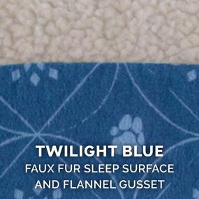 img 1 attached to Furhaven Pet Bed For Dogs And Cats - Sherpa And Flannel Paw Decor Mattress Pillow Cushion Dog Bed, Removable Machine Washable Cover - Twilight Blue, Medium