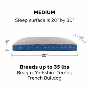 img 3 attached to Furhaven Pet Bed For Dogs And Cats - Sherpa And Flannel Paw Decor Mattress Pillow Cushion Dog Bed, Removable Machine Washable Cover - Twilight Blue, Medium