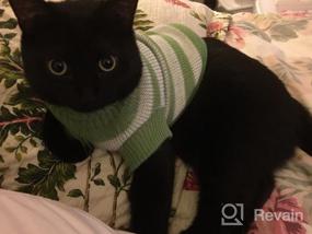 img 5 attached to Очень тянущийся и мягкий полосатый свитер в стиле котика для кошек и маленьких собак - вязаная одежда Evursua для самцов и самок (S, синий) - сохраняющая их теплыми и модными