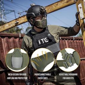 img 2 attached to OneTigris Tactical Half Face Mask: Foldable Mesh Protection For Women & Teens - 4.5 Inches