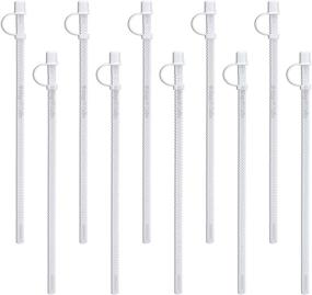 img 2 attached to 🥤 Pack of 10 Extra-Long Bendy Straws for Jumbo Mugs