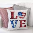 aeney set of 4 patriotic pillow covers 18x18 - american flag, stars and stripes throw pillow cases for 4th of july, memorial day, independence day decorations, love america pillows a373-18 logo