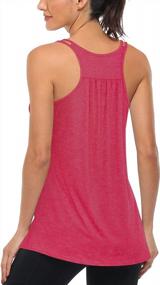 img 3 attached to Flowy Racerback Tank Tops With Spaghetti Straps For Women'S Yoga And Workouts - Loose Fit By BLEVONH