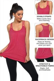 img 2 attached to Flowy Racerback Tank Tops With Spaghetti Straps For Women'S Yoga And Workouts - Loose Fit By BLEVONH